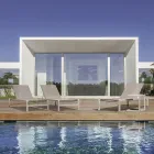 Polohovací zahradní lenoška z hliníku, Homemotion, 4 kusy - Lester Viadurini