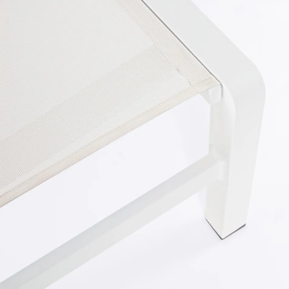 Polohovací zahradní lenoška z hliníku, Homemotion, 4 kusy - Lester Viadurini