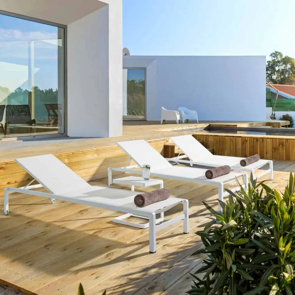 Zahradní lehátko Homemotion s lehátkem, 4 kusy - Lester Viadurini
