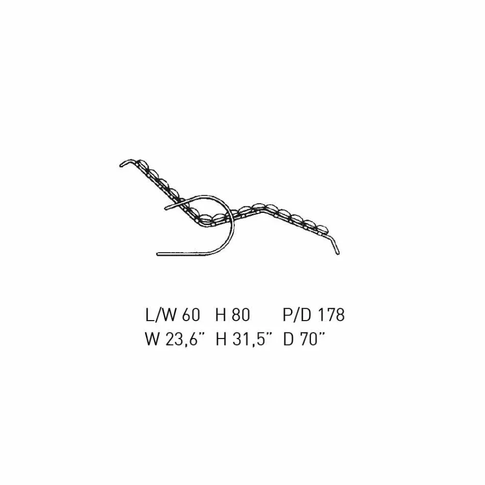 Kožená lenoška s chromovanou ocelovou konstrukcí vyrobena v Itálii - Bejrút Viadurini