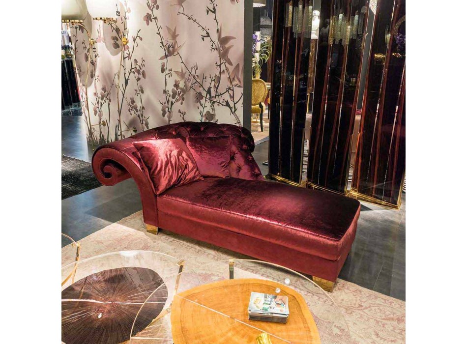 classic chaise lounge s látkovým 100% Made in Italy Basco Viadurini