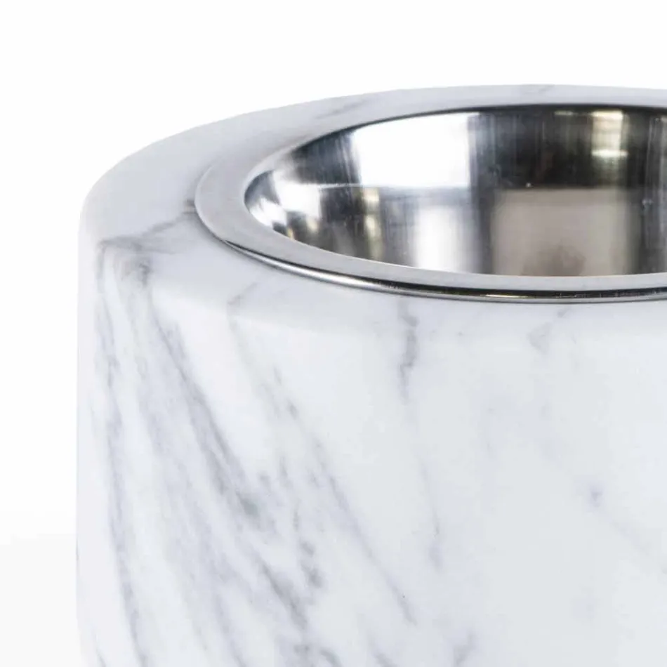 Mísa pro psy a kočky v bílém mramoru Carrara Vyrobeno v Itálii - Ciotta Viadurini