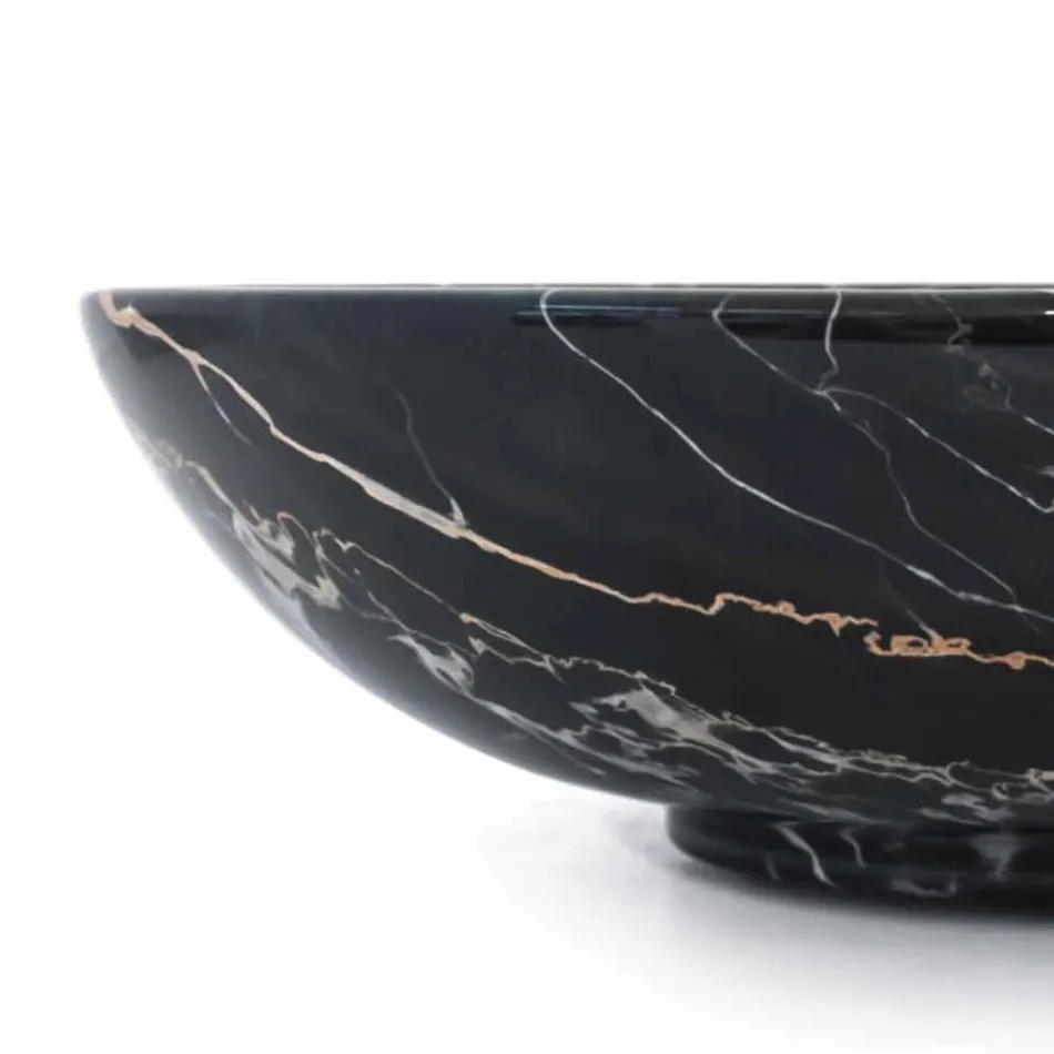 Velká kulatá mísa v Portoro nebo Paonazzo Marble Vyrobeno v Itálii - Glazer Viadurini