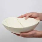 Mísy v bílém porcelánu a italském luxusním designu se zlatými listy - Cicatroro Viadurini