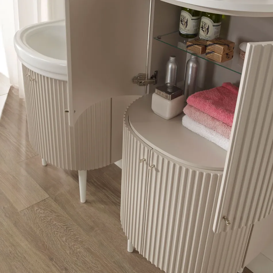 Sloup se čtyřmi dvířky se zpracováním Cannetté Made in Italy - Candy Viadurini