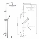 Kulatý sprchový sloup z mosazi s ruční sprchou vyrobený v Itálii - Amadeo Viadurini