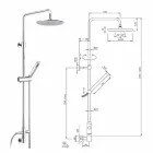 Kulatý sprchový sloup z mosazi s ruční sprchou vyrobený v Itálii - Amadeo Viadurini