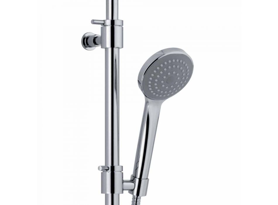 Sprchový sloup s přepínačem a čtvercovou sprchovou hlavicí vyrobený v Itálii - stříbrný Viadurini