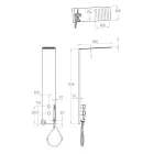 Ocelový sprchový sloup s dešťovou sprchou Made in Italy - Sailor Viadurini