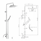 Sprchový sloupek z mosazi se sprchovou hlavicí a ruční sprchou v Abs vyrobené v Itálii - Lesio Viadurini