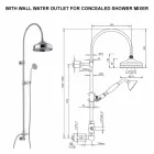 Mosazný sprchový sloup se sprchovou hlavicí a ruční sprchou Abs vyrobený v Itálii - Rimo Viadurini