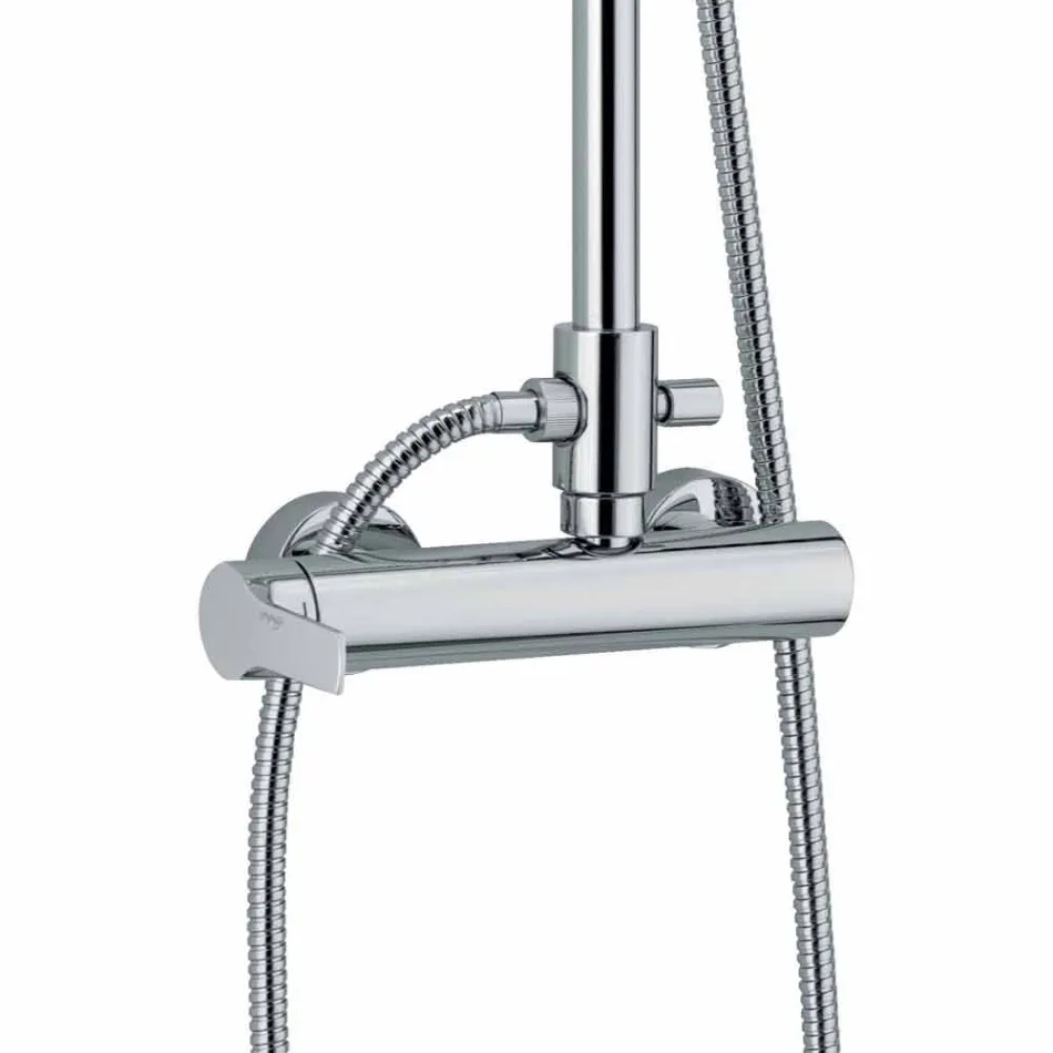 Mosazný sprchový sloup se sprchovou hlavicí a ABS sprchou vyrobený v Itálii - Padula Viadurini