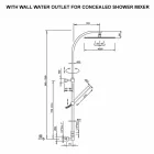 Mosazný sprchový sloup s kulatou ocelovou sprchovou hlavicí vyrobený v Itálii - Kennedy Viadurini