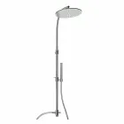 Mosazný sprchový sloup s kulatou ocelovou sprchovou hlavicí vyrobený v Itálii - Kennedy Viadurini