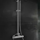 Mosazný sprchový sloup s kulatou ultratenkou sprchovou hlavicí vyrobený v Itálii - Merio Viadurini