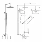 Sprchový sloup z chromované mosazi s ruční sprchou abs vyrobené v Itálii - Selvio Viadurini
