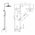 Sprchový sloup z chromované mosazi s ruční sprchou abs vyrobené v Itálii - Selvio Viadurini