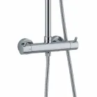 Sprchový sloup z chromované mosazi s pružnou hadicí a ruční sprchou vyrobené v Itálii - Griso Viadurini