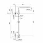 Sprchový sloup z chromované mosazi s ocelovou sprchovou hlavicí Made in Italy - Daino Viadurini