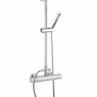 Sprchový sloup z chromované mosazi se čtvercovou sprchovou hlavicí Made in Italy - Studio Viadurini