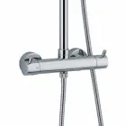 Sprchový sloup z chromované mosazi s kulatou sprchovou hlavicí Made in Italy - Griso Viadurini