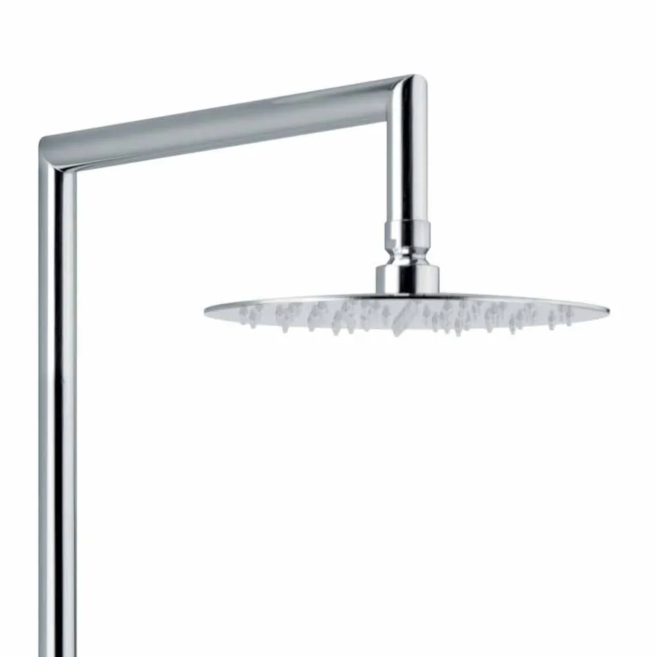 Sprchový sloup v chromovaném mosazném čtvercovém designu vyrobený v Itálii - Padula Viadurini