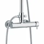 Sprchový sloup v chromovaném mosazném čtvercovém designu vyrobený v Itálii - Padula Viadurini