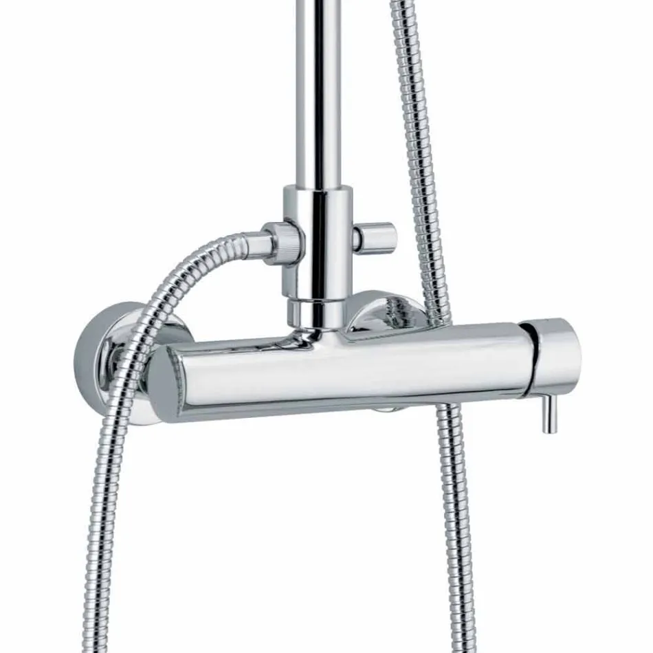 Sprchový sloup v chromovaném mosazném čtvercovém designu vyrobený v Itálii - Padula Viadurini