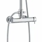 Sprchový sloup v chromovaném mosazném čtvercovém designu vyrobený v Itálii - Padula Viadurini