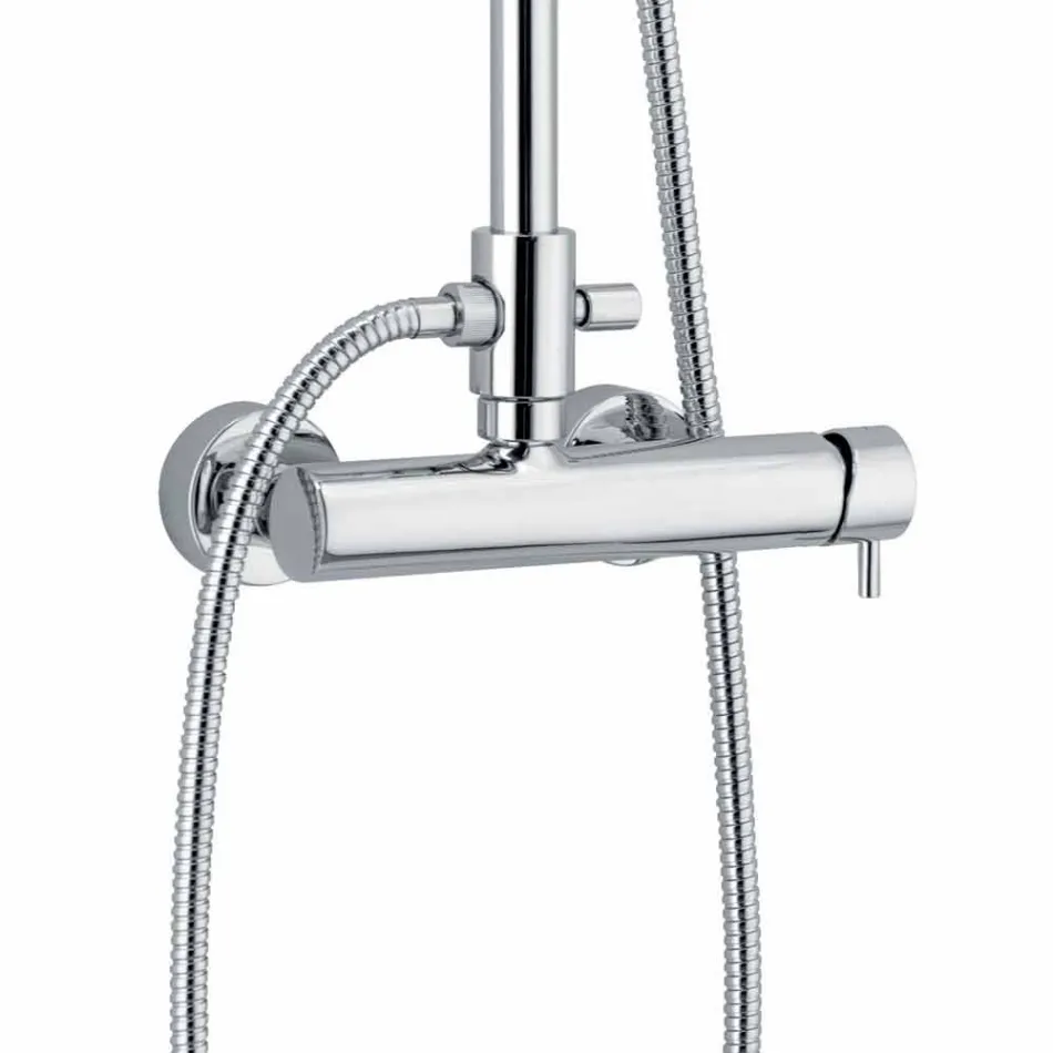 Sprchový sloup v chromovaném mosazném čtvercovém designu vyrobený v Itálii - Padula Viadurini