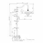 Nastavitelný mosazný sprchový sloup s koupelnovou skupinou Made in Italy - Fedrio Viadurini