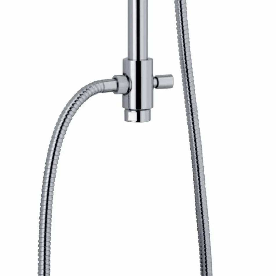 Teleskopický sprchový sloup z mosazi s kulatou sprchovou hlavicí vyrobený v Itálii - Lenio Viadurini