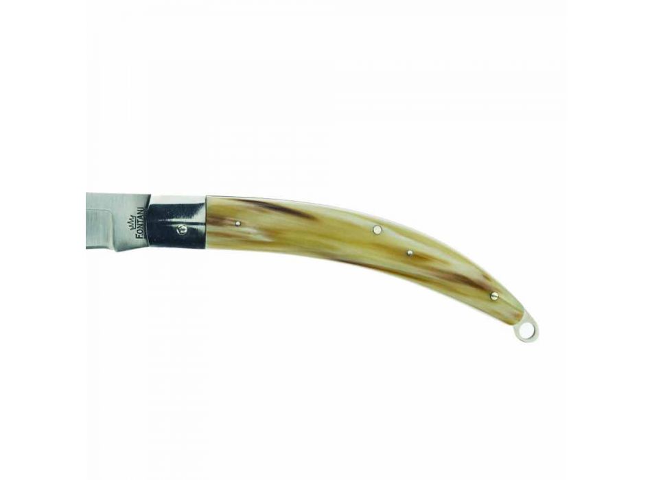 Starožitný ručně vyrobený lovecký nůž s ocelovou čepelí vyrobený v Itálii - Afri Viadurini