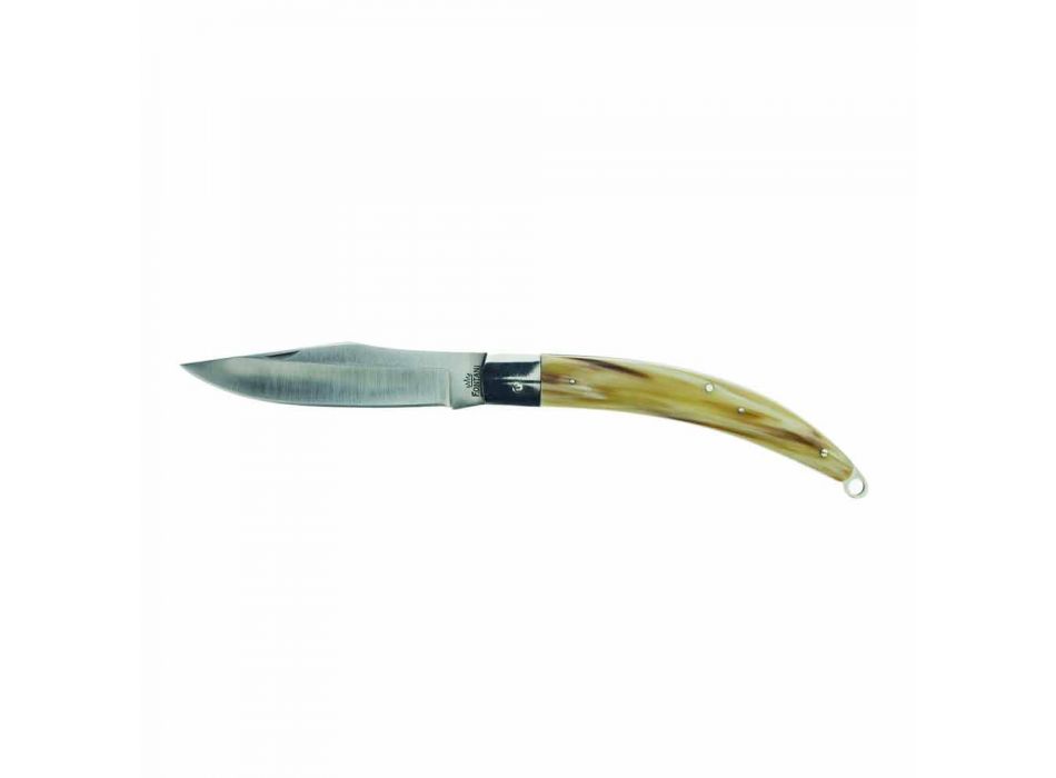 Starožitný ručně vyrobený lovecký nůž s ocelovou čepelí vyrobený v Itálii - Afri Viadurini