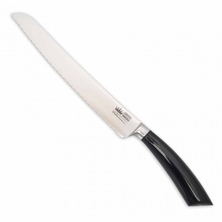 Řemeslný nůž na chléb s rohovou nebo dřevěnou rukojetí vyrobený v Itálii - tab Viadurini