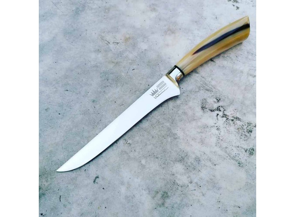 Vykosťovací nůž s dřevěnou rukojetí nebo vůl Horn vyrobený v Itálii - Posca Viadurini
