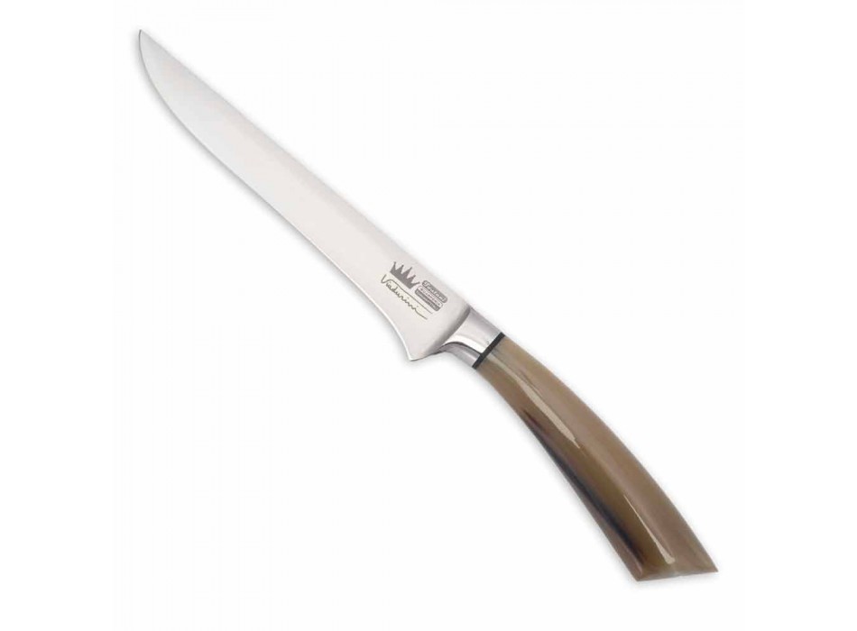 Vykosťovací nůž s dřevěnou nebo rohovou rukojetí vyrobený v Itálii - Posca Viadurini