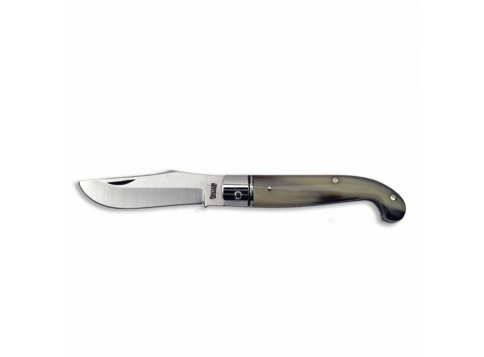 Ručně vyrobený nůž Zuava s dřevěnou rukojetí nebo rohem vyrobený v Itálii - Zoeva Viadurini
