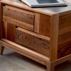 Dresser 2 dřevěné šuplíky moderní design pevné ořech, Nino Viadurini