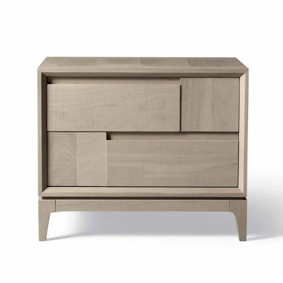 Dresser 2 dřevěné šuplíky moderní design pevné ořech, Nino Viadurini