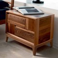Dresser 2 dřevěné šuplíky moderní design pevné ořech, Nino