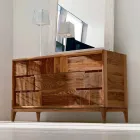 Dresser 3 zásuvky moderní design z masivního ořechu, Nino Viadurini
