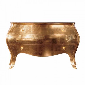 Dresser 3 dřevěné zásuvky Solid Gold Design, made in Italy, Giotto