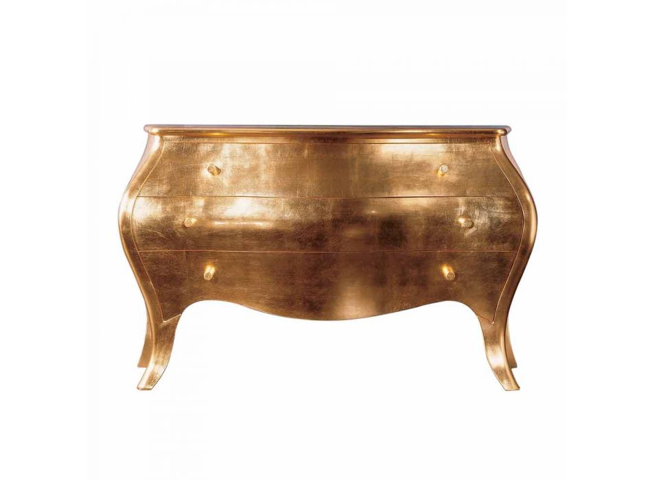 Dresser 3 dřevěné zásuvky Solid Gold Design, made in Italy, Giotto Viadurini