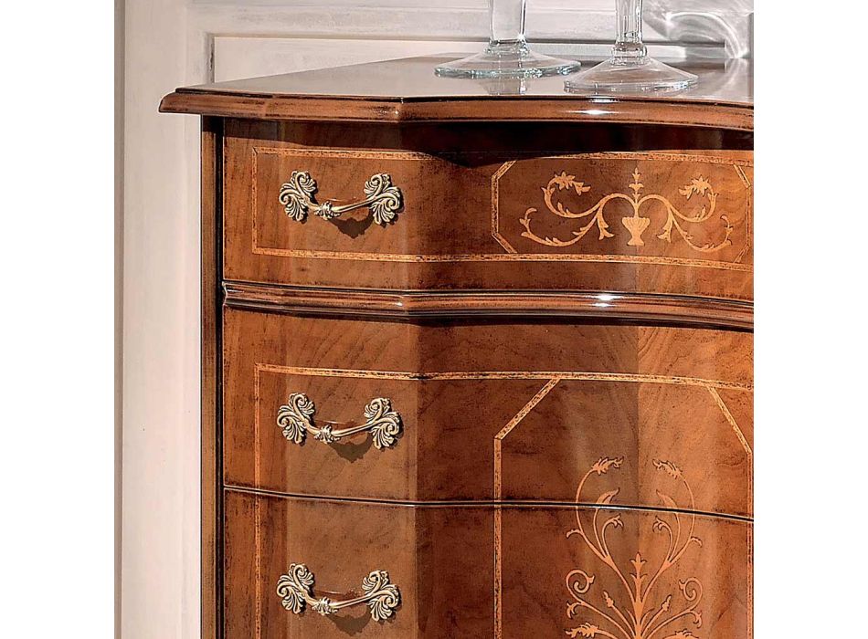 Klasická komoda s 8 zásuvkami z ořechového dřeva Bassano Made in Italy - Luxus Viadurini