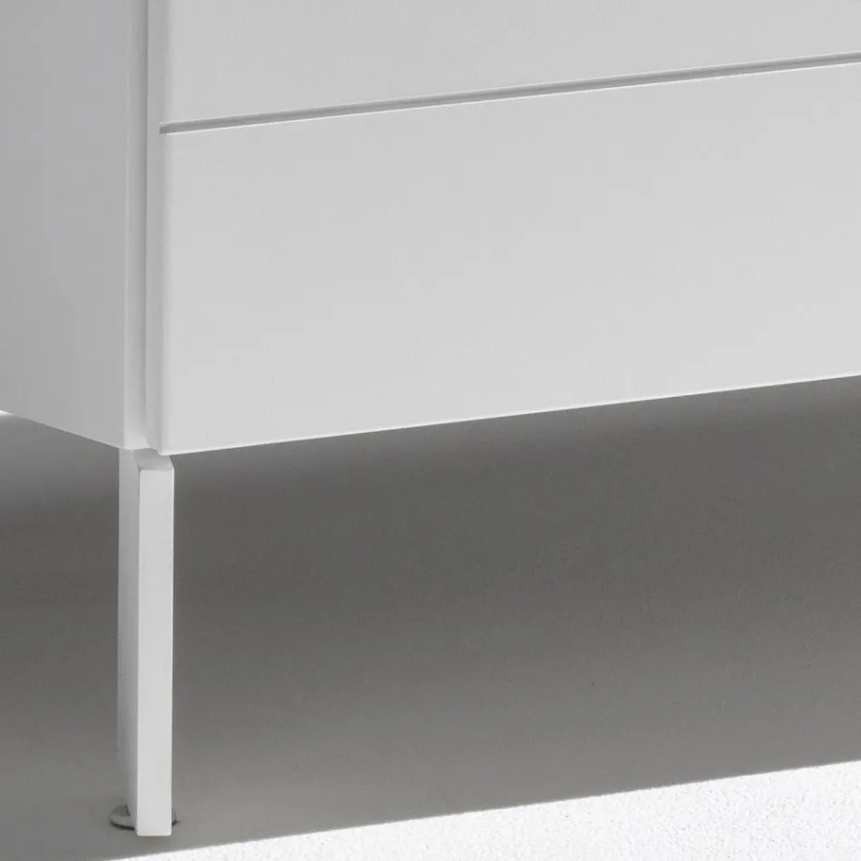 Komoda se 3 zásuvkami z lakované dřevotřísky - Gemelli Viadurini