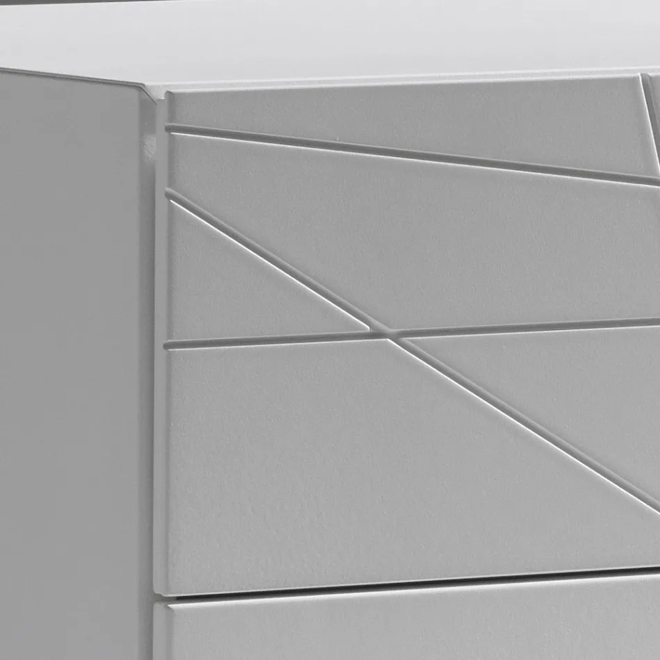 Komoda se 3 zásuvkami z lakované dřevotřísky - Gemelli Viadurini