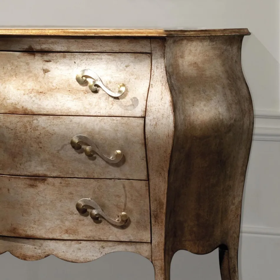 Komoda z lipové laťovky se 3 zásuvkami Made in Italy - Bled Viadurini