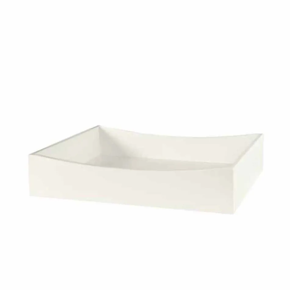 Výzdoba na šaty ze skla a šest zásuvek z bílého dřeva vyrobených v Itálii - Ganzo Viadurini