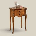 Klasický noční stolek se 2 zásuvkami z ořechového dřeva Bassano Made in Italy - Commodo